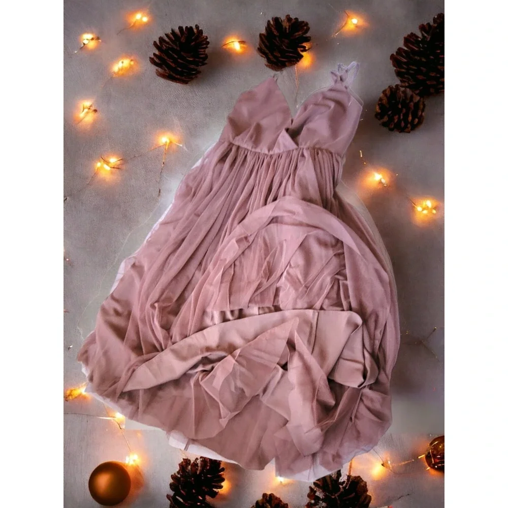 ASOS Sz 8 Mocha Tulle Ballerina‎ Dress Fairy Romantic Goddess Vintage Style - Picture 8 of 11